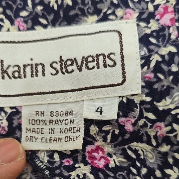 - Karin Stevens Pink and Black Jumpsuit with V-Neck and Tie Waist - Picture 7 of 9